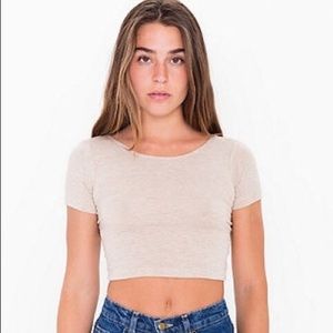 American Apparel Tan Cropped T-shirt